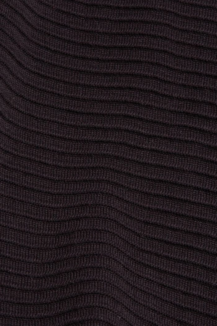 Robe-pull côtelée, 100 % coton biologique, BLACK, detail image number 4