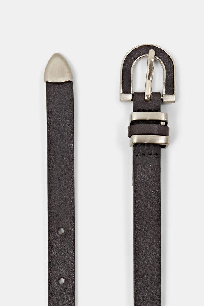 Fine ceinture en cuir, DARK GREY, detail image number 1