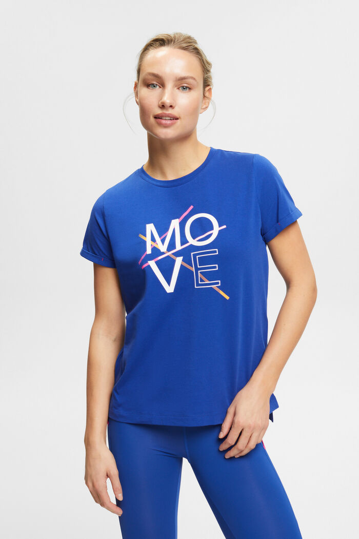 Sportives T-Shirt aus Baumwolle, BRIGHT BLUE, detail image number 0