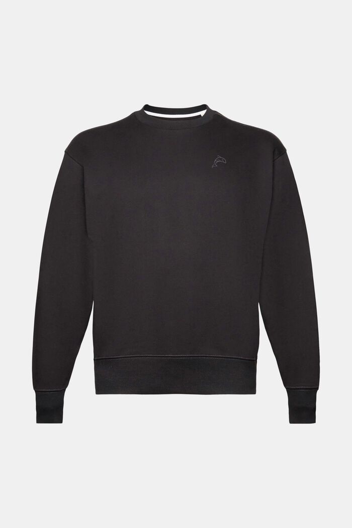 Sweatshirt mit kleinem Delfinprint, BLACK, detail image number 5