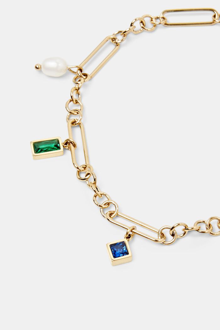 Bracelet chaîne à breloques, acier inoxydable, GOLD, detail image number 1