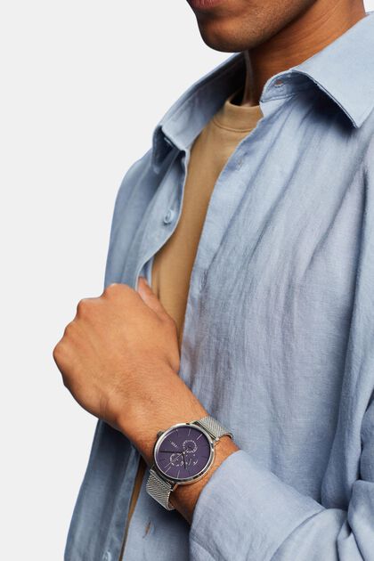 Armbanduhr mit Milanaiseband aus Edelstahl