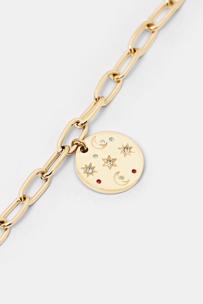 Bracelet façon chaîne orné d’un pendentif, acier inoxydable, GOLD, detail image number 1