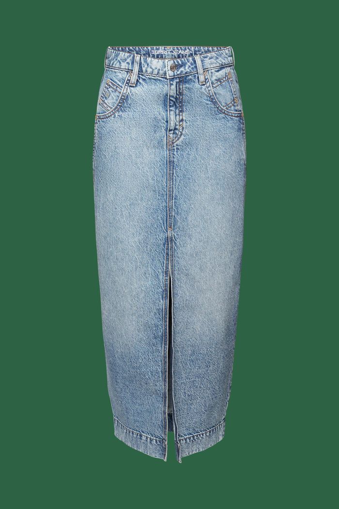 Jupe en jean maxi longueur, BLUE LIGHT WASHED, detail image number 6
