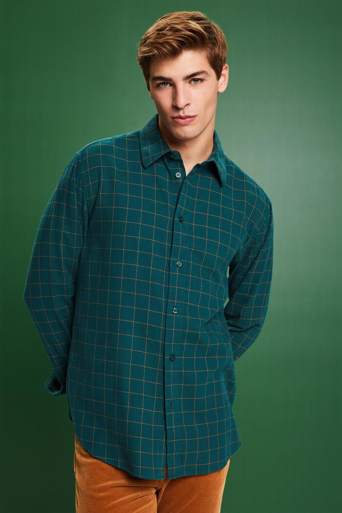 Chemise à carreaux en flanelle de coupe Regular Fit, EMERALD GREEN, detail image number 0