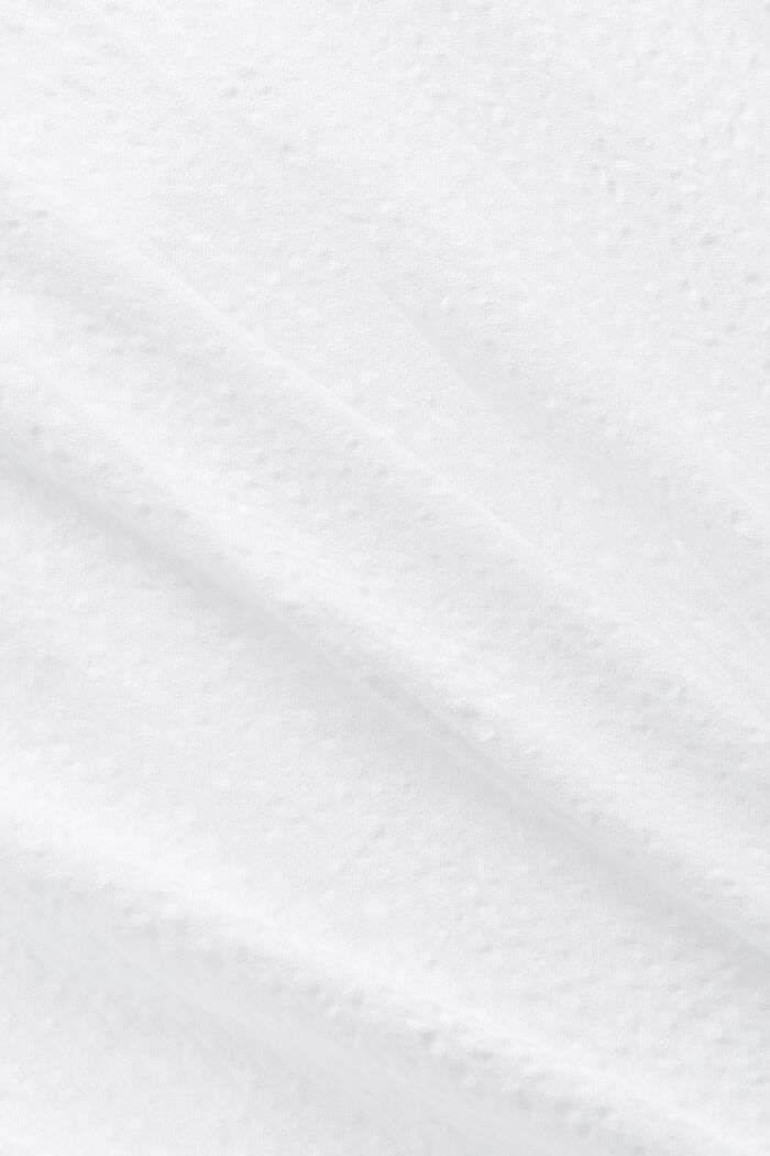 Gestreifte Baumwollbluse mit V-Ausschnitt, WHITE, detail image number 4