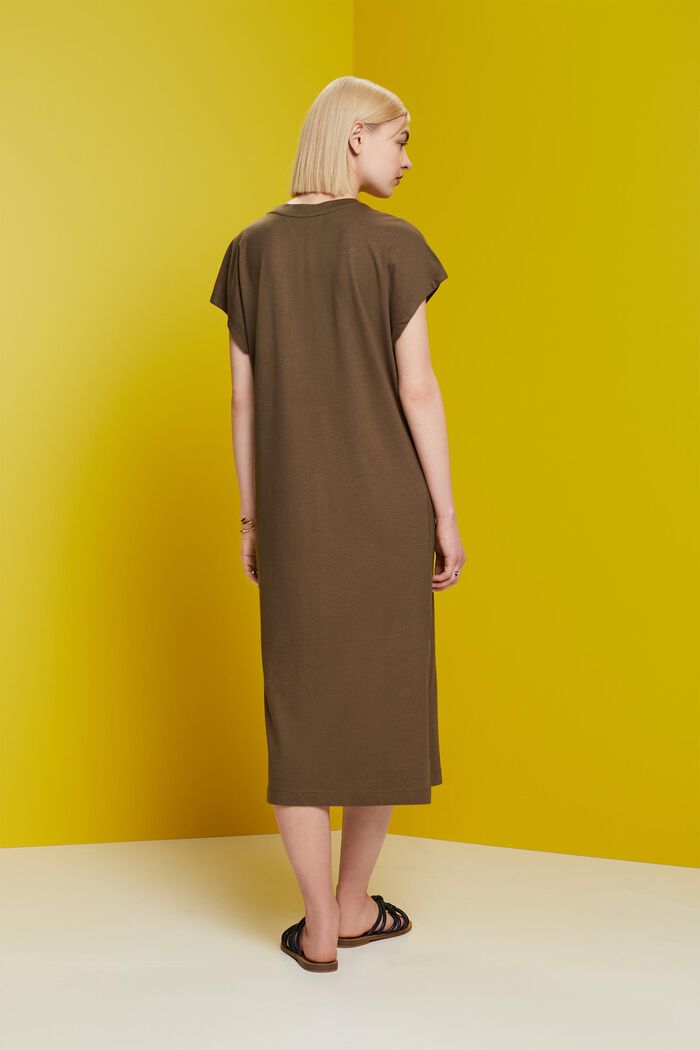 Midi-Kleid aus Jersey, KHAKI GREEN, detail image number 3