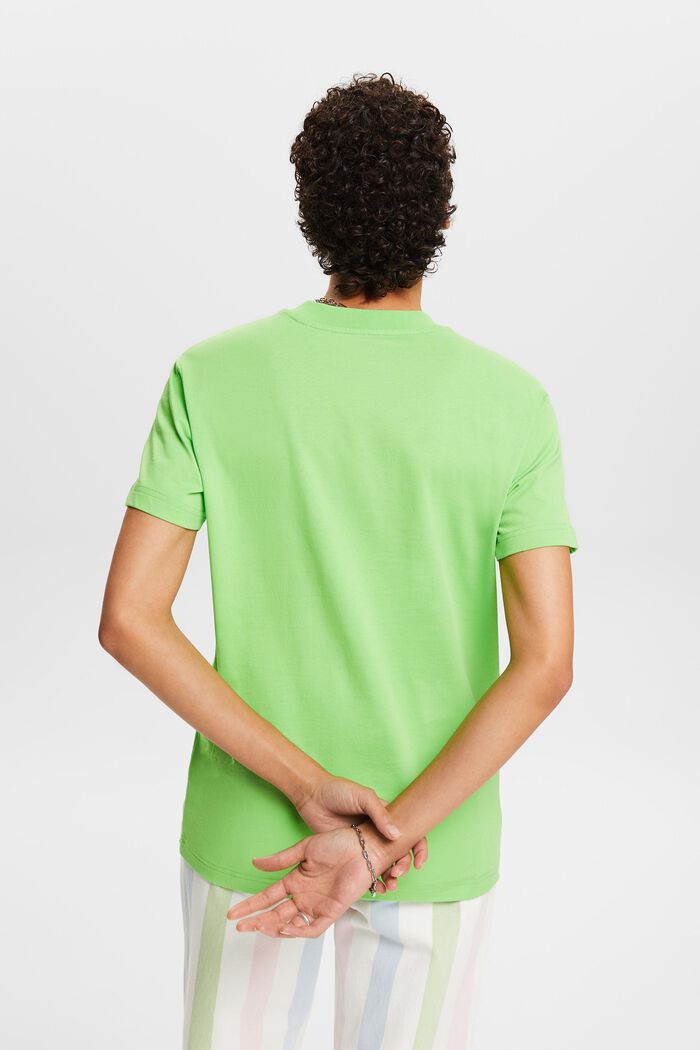 T-shirt col rond en coton à logo, CITRUS GREEN, detail image number 2