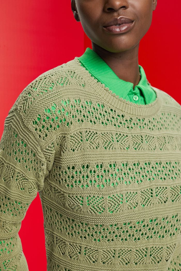 Strukturierter Pullover aus nachhaltiger Baumwolle, LIGHT KHAKI, detail image number 2