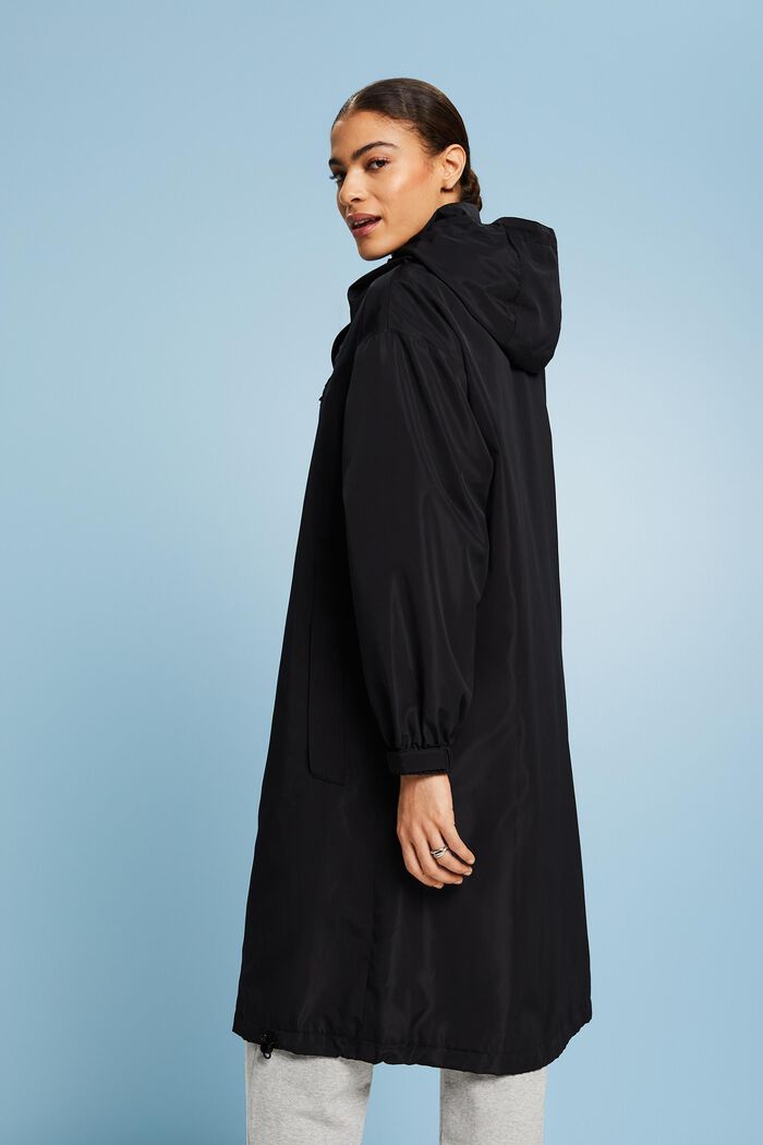 Mantel mit abnehmbarer Kapuze, BLACK, detail image number 2