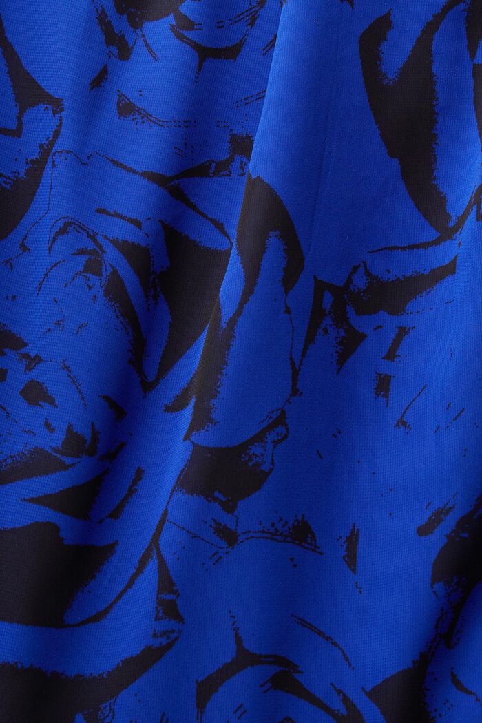 Robe longueur midi en mousseline, épaules dénudées, BRIGHT BLUE, detail image number 5