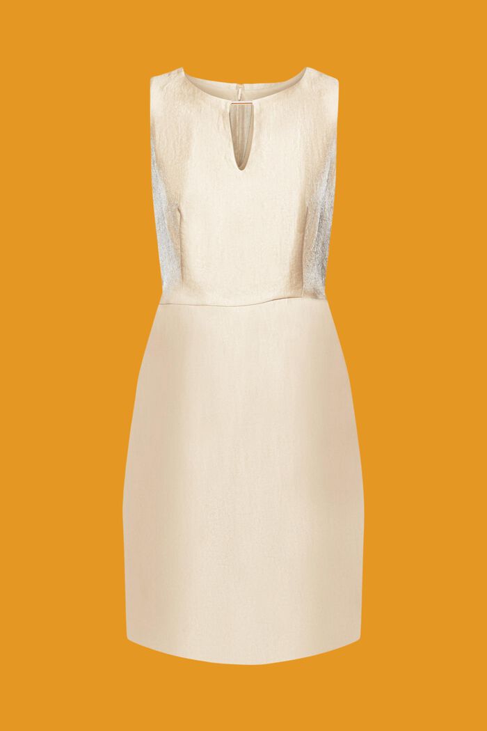Mini-robe en twill à effet métallique, CREAM BEIGE, detail image number 6