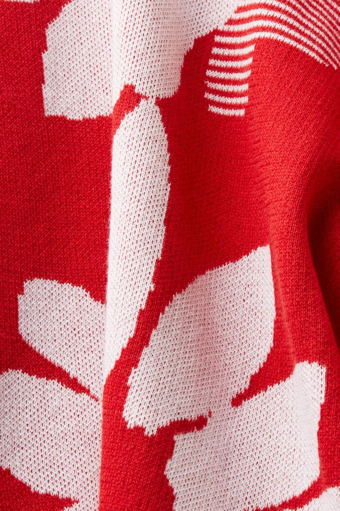 Jacquard-Sweatshirt aus Baumwolle, DARK RED, detail image number 5