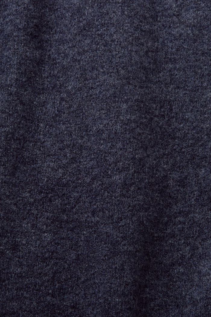 Cardigan à encolure en V boutonnée, en laine mélangée, NAVY, detail image number 4