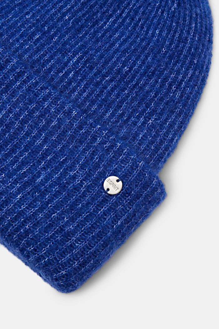Bonnet côtelé en laine et mohair, BRIGHT BLUE, detail image number 1