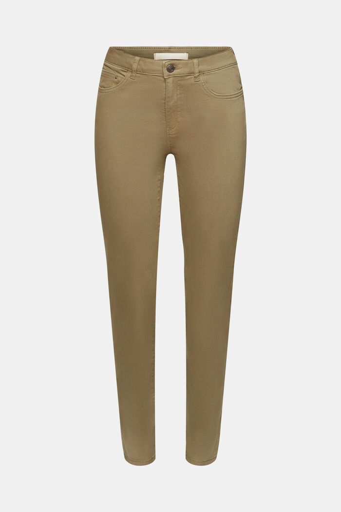 Pantalon taille mi-haute coupe Skinny Fit, KHAKI GREEN, detail image number 7