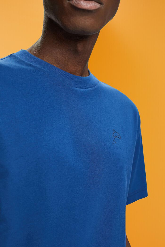 T-shirt en coton à imprimé dauphin, BRIGHT BLUE, detail image number 2