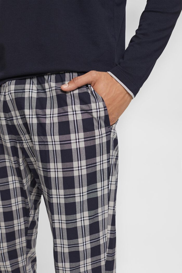 Pyjama à pantalon à carreaux, NAVY, detail image number 3