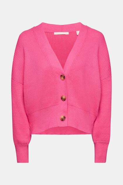 Cardigan en maille, PINK FUCHSIA, overview