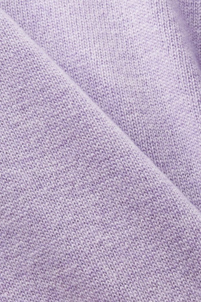 Cardigan à col en V en laine mélangée, LAVENDER, detail image number 5