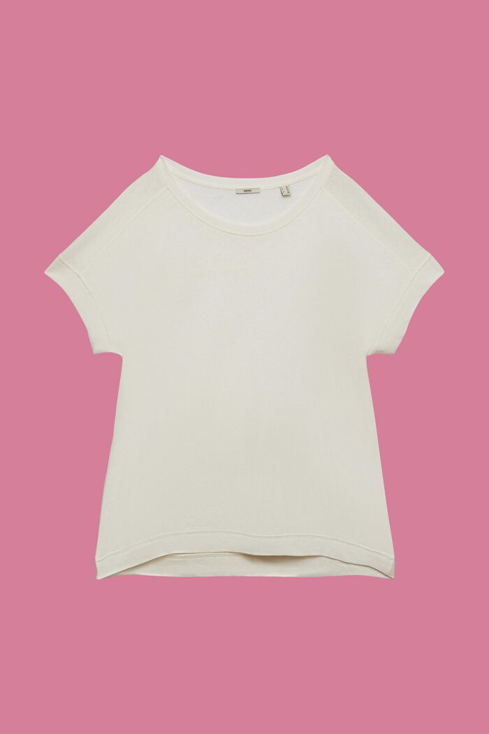 T-shirt CURVY en mélange de coton et de lin, ICE, detail image number 0