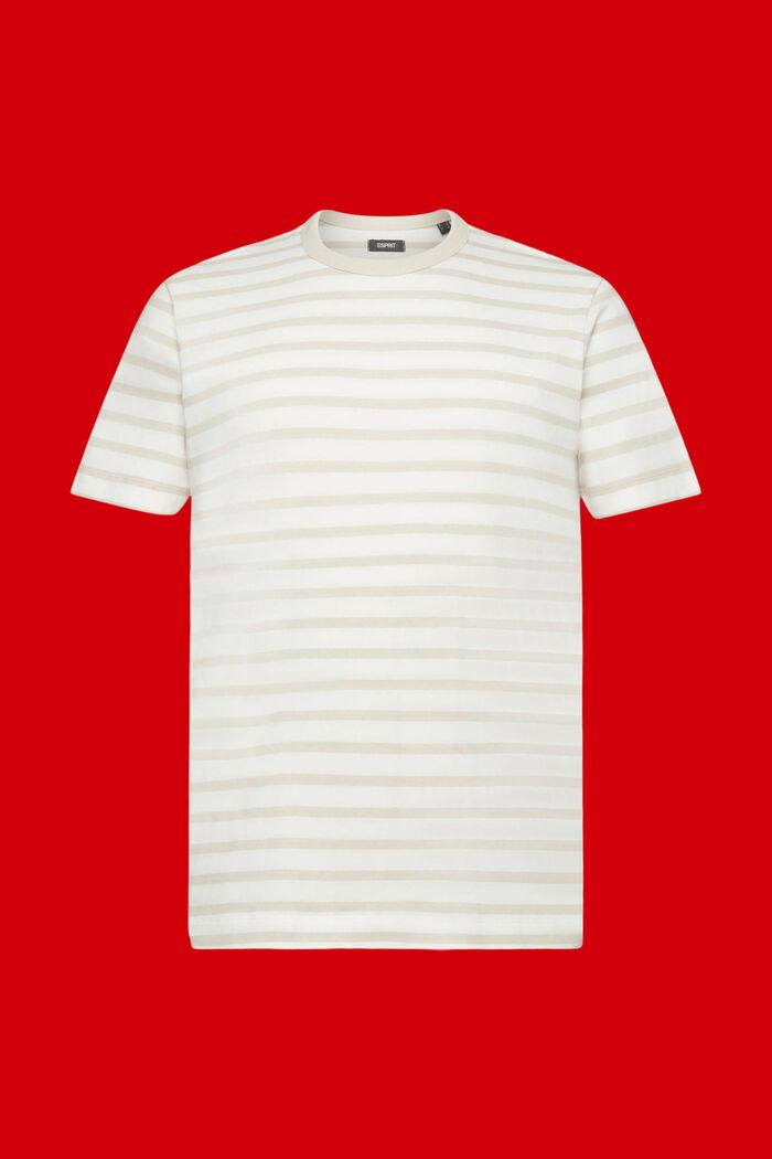 T-shirt rayé en coton durable, LIGHT TAUPE, detail image number 6