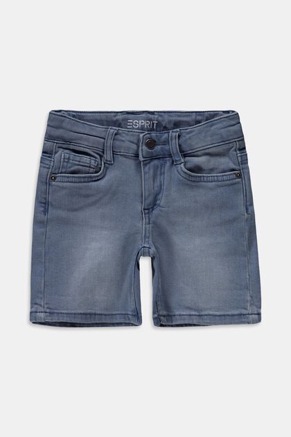 Short en jean à taille ajustable, BLUE BLEACHED, overview