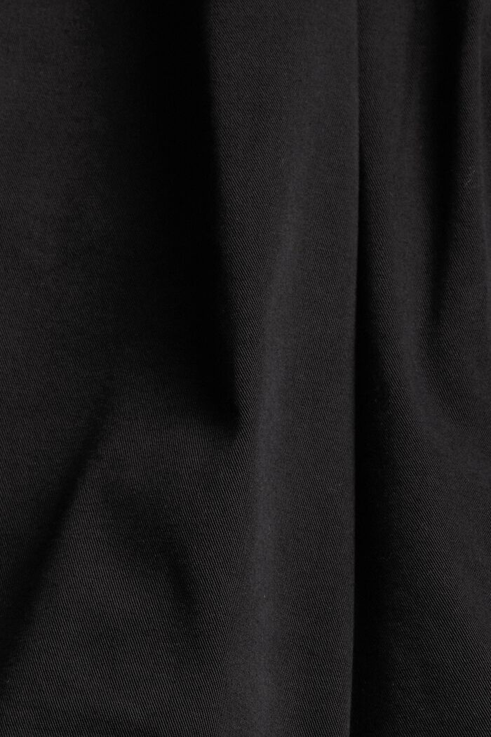 Short à taille haute 100 % coton Pima, BLACK, detail image number 1