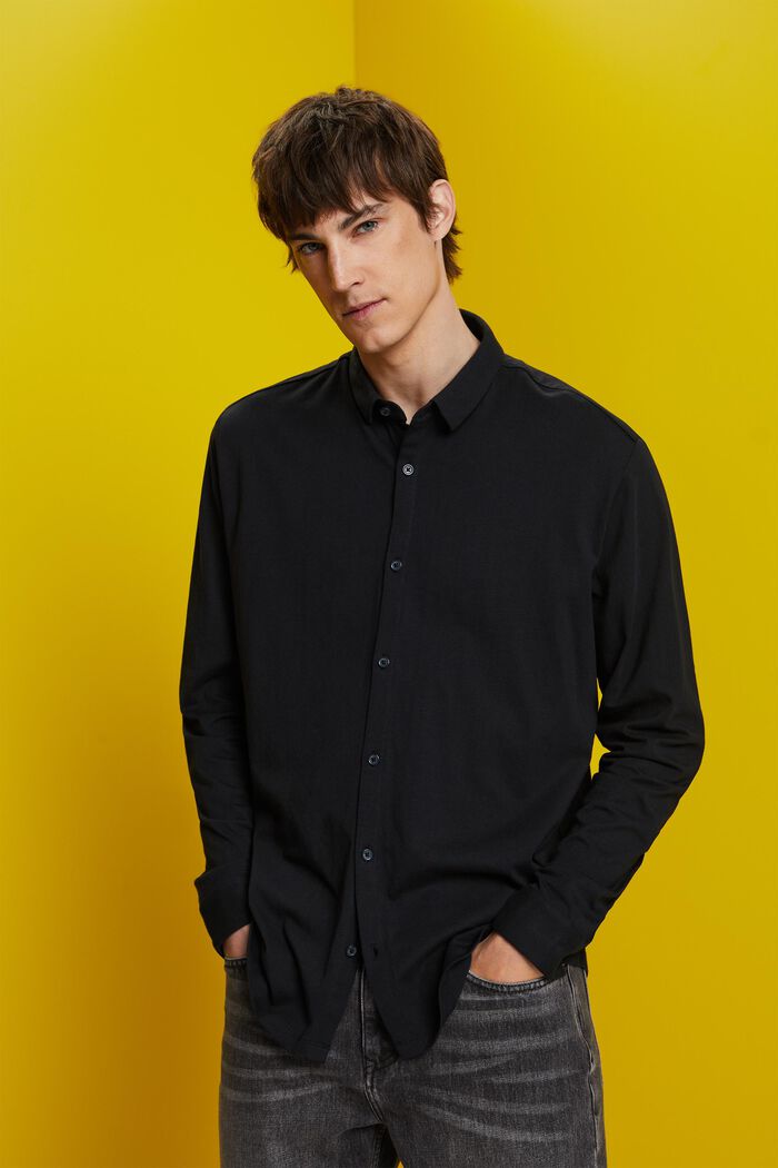 Hemd aus Jersey, 100% Baumwolle, BLACK, detail image number 0