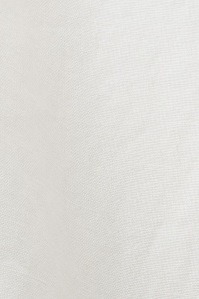Jupe-culotte en coton et lin dotée d’une ceinture à nouer, WHITE, detail image number 6