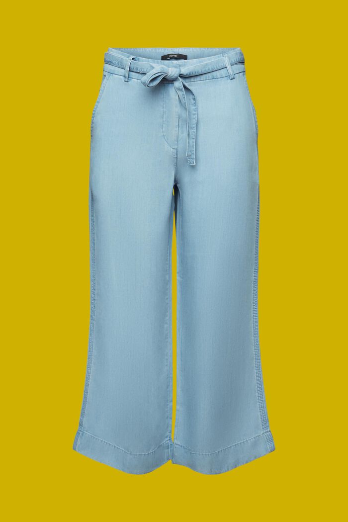 Pantalon à jambes larges et coupe courte, TENCEL™, BLUE LIGHT WASHED, detail image number 7