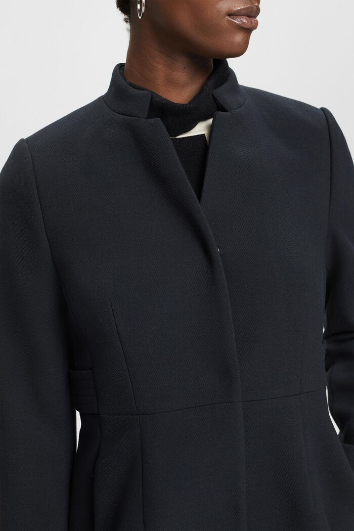 Manteau cintré à col à revers inversé, BLACK, detail image number 2