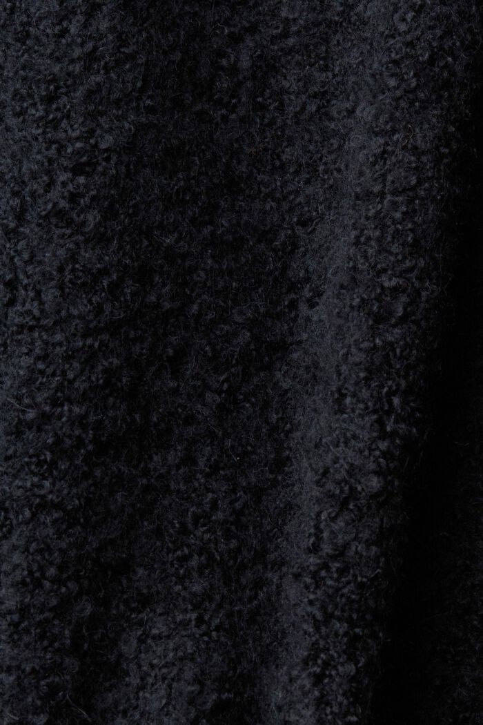 Cardigan aus Wollmix mit Bindegürtel, BLACK, detail image number 5