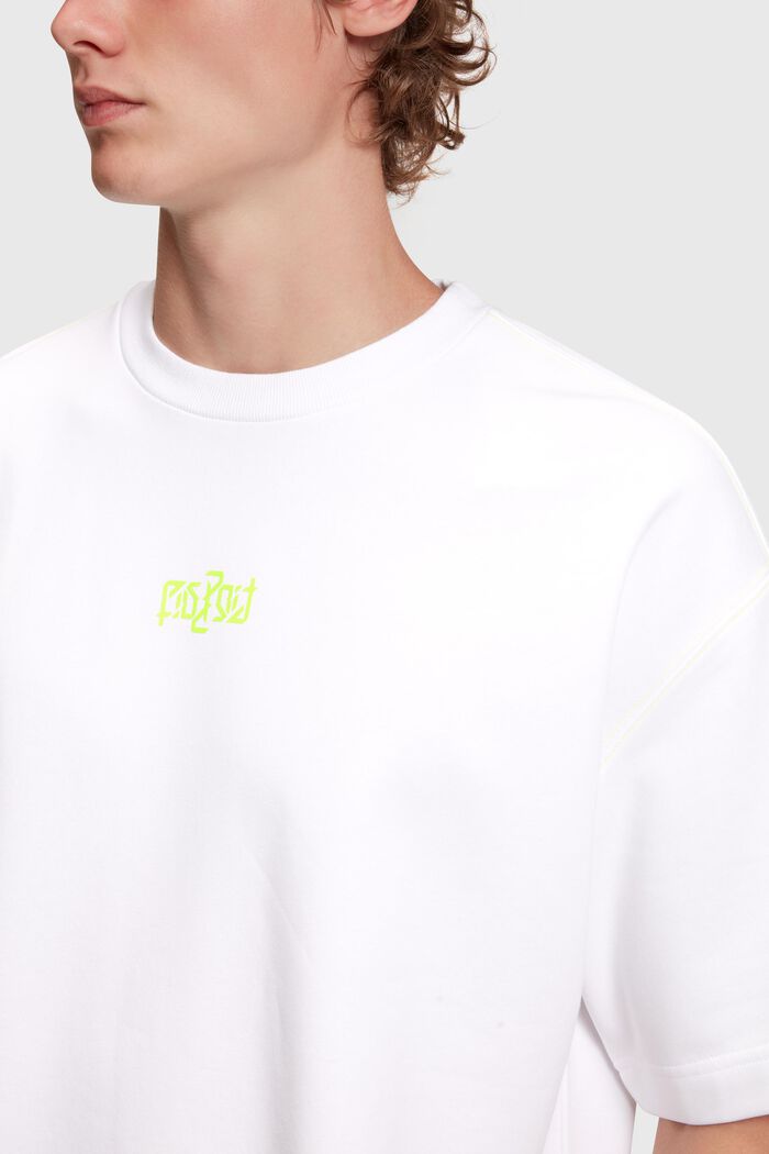 Relaxed Fit Sweatshirt mit neonfarbigem Print, WHITE, detail image number 2