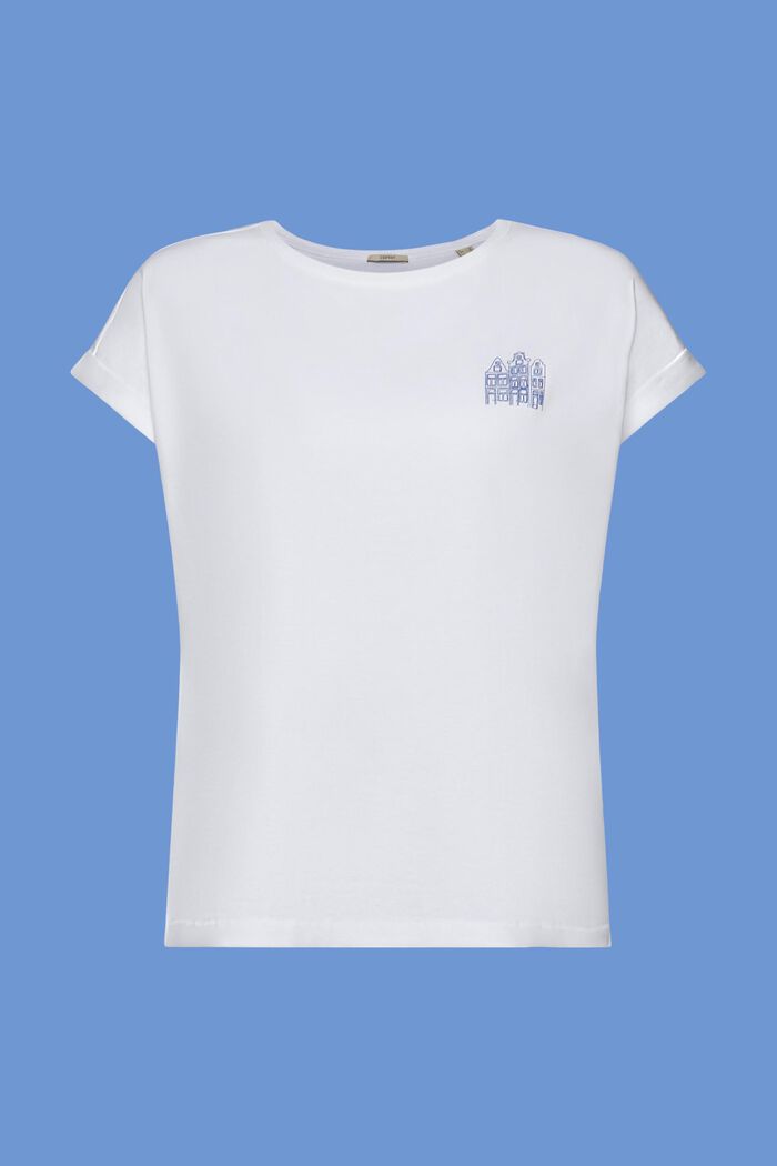 T-shirt orné d’un minuscule imprimé, 100 % coton, WHITE, detail image number 6