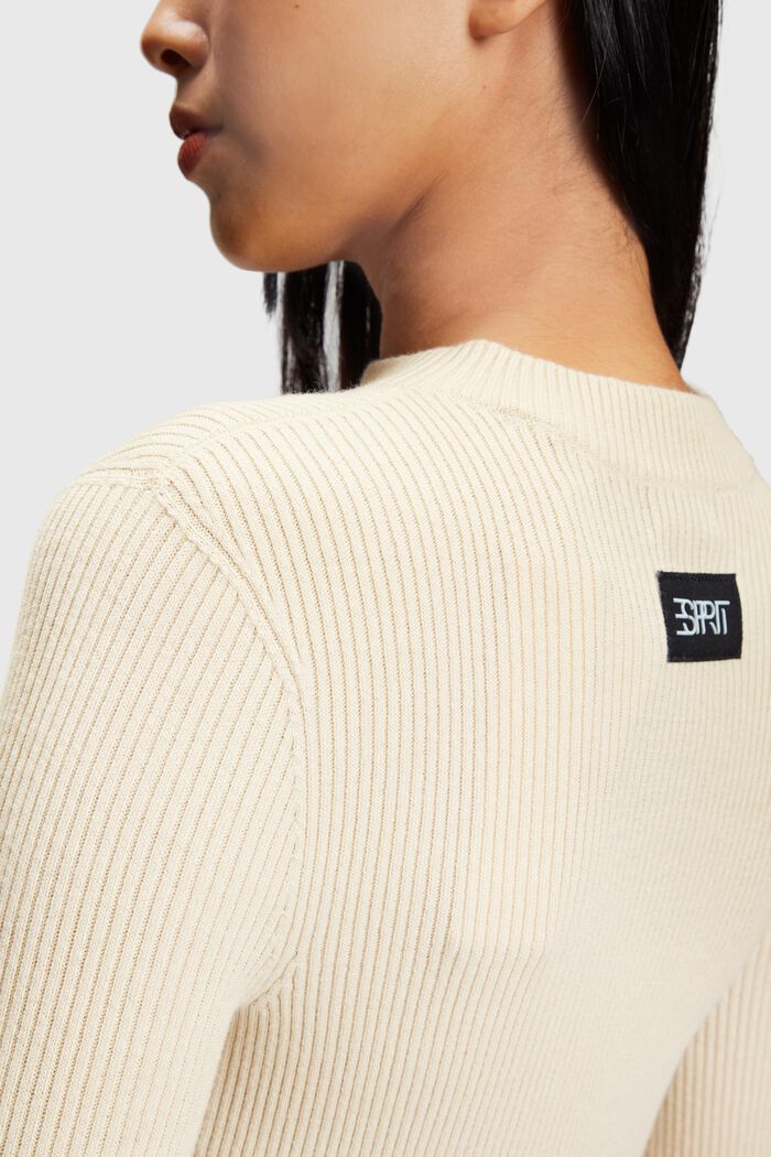 Sweat-shirt orné de découpes aux épaules, CREAM BEIGE, detail image number 3