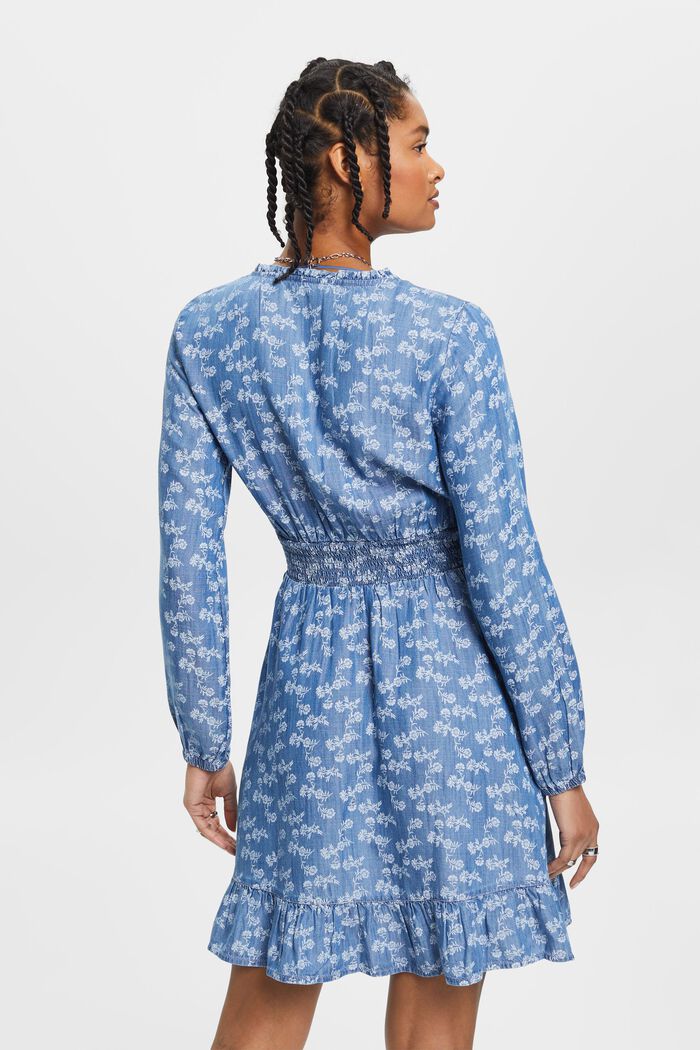 Mini-robe en jean à imprimé fleuri, BLUE MEDIUM WASHED, detail image number 3