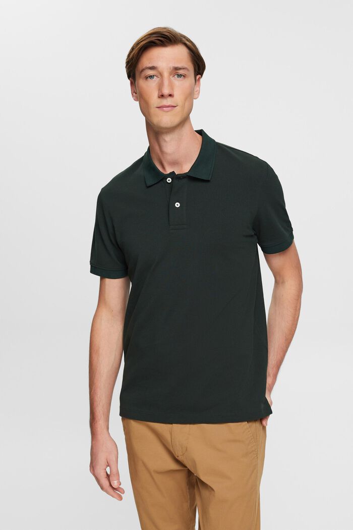 Slim Fit Poloshirt, DARK TEAL GREEN, detail image number 0
