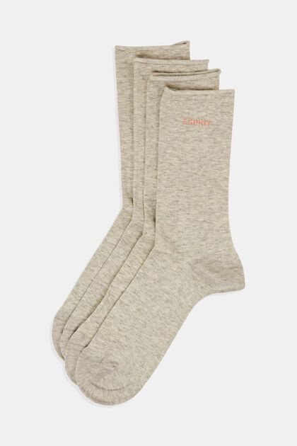 Doppelpack Socken mit Rollkanten, Bio-Baumwolle