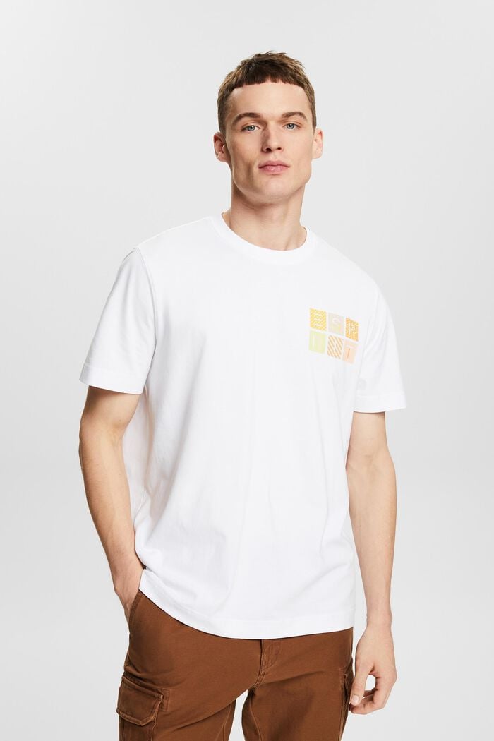 T-shirt en jersey de coton animé d’un logo, WHITE, detail image number 0