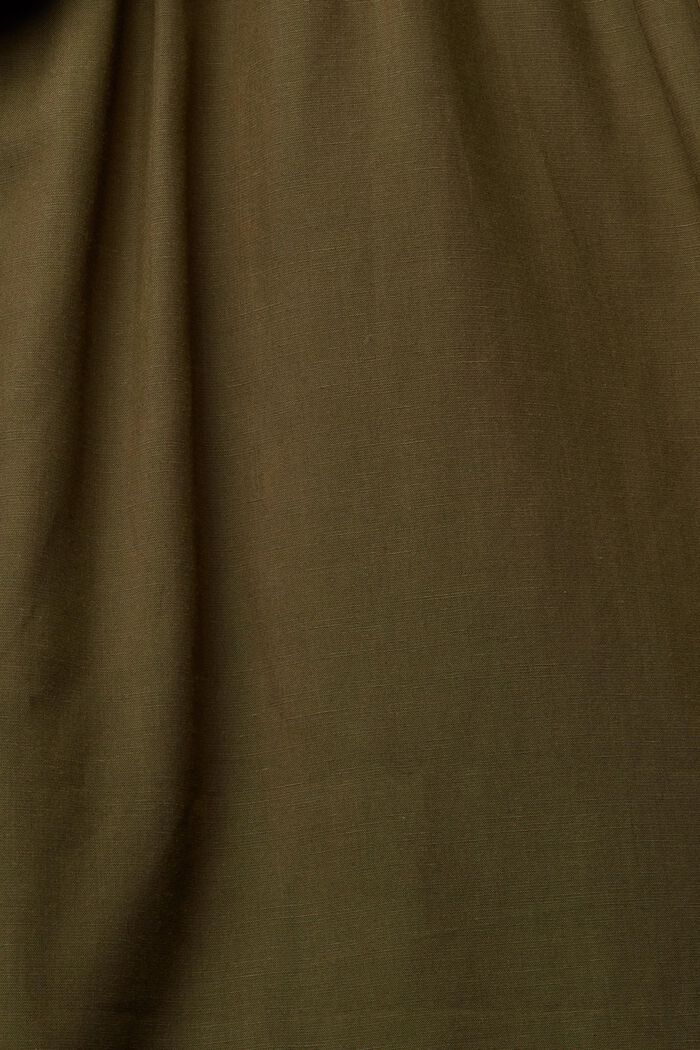 À teneur en lin : la robe longueur midi à ceinture, DARK KHAKI, detail image number 1
