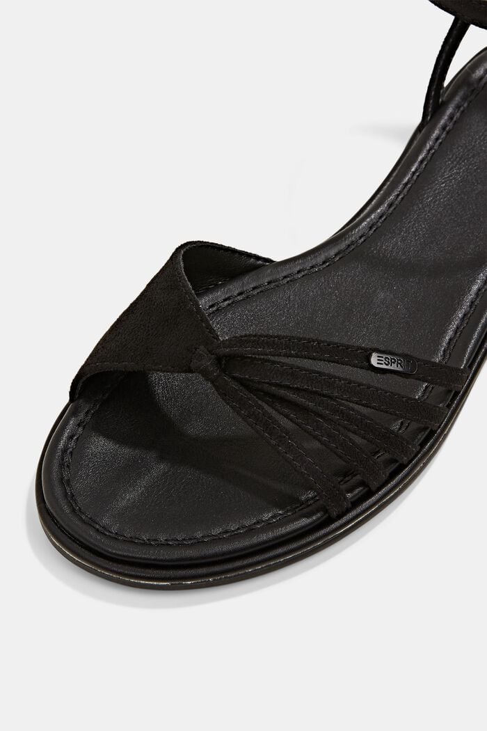 Sandalen in Velourslederoptik, BLACK, detail image number 4