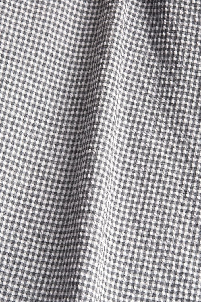 Recycelt: kariertes Kleid in Krepp-Optik , BLACK, detail image number 4