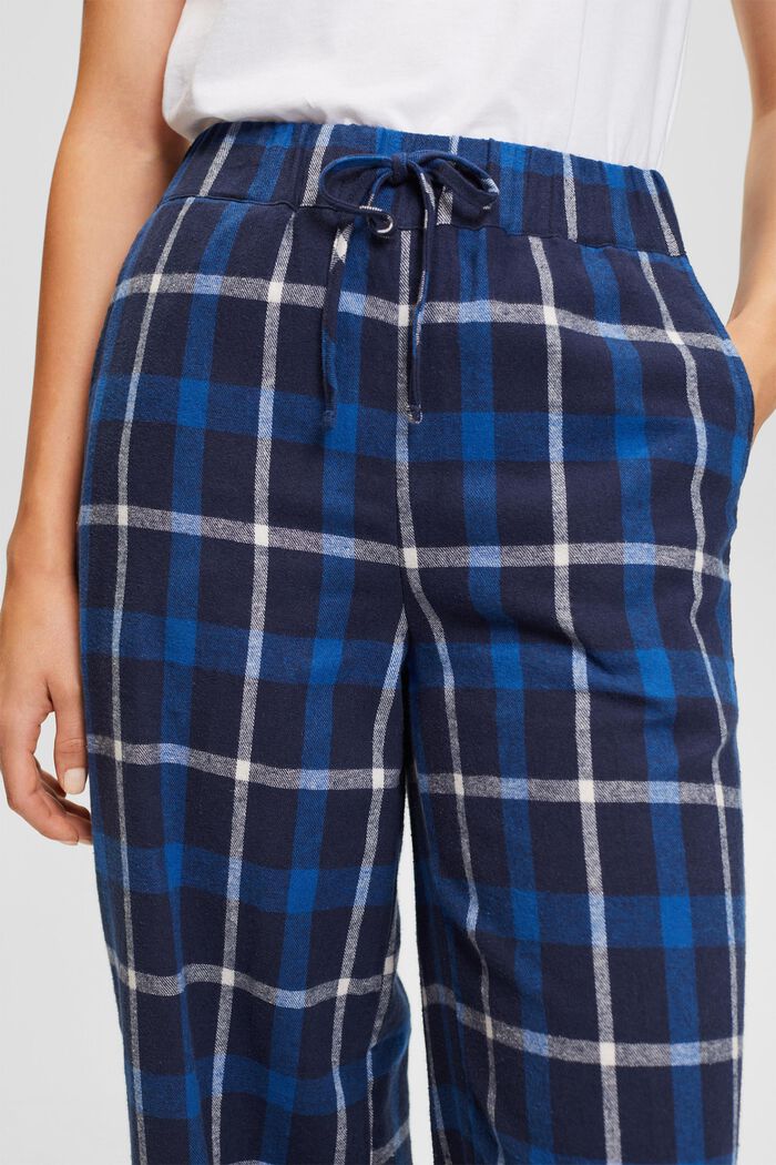 Pantalon de pyjama à carreaux en flanelle de coton, INK, detail image number 0