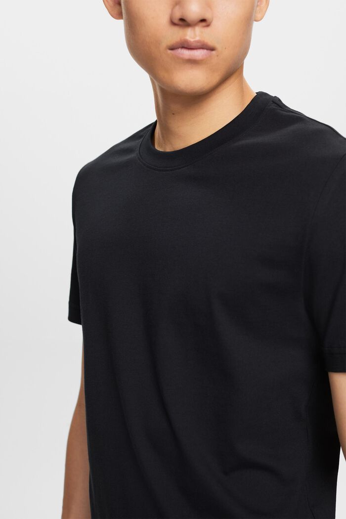 T-shirt à col rond en jersey de coton Pima, BLACK, detail image number 2