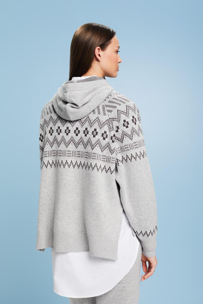 Pull-over à motif norvégien en mélange de laine et de cachemire, LIGHT GREY, detail image number 2
