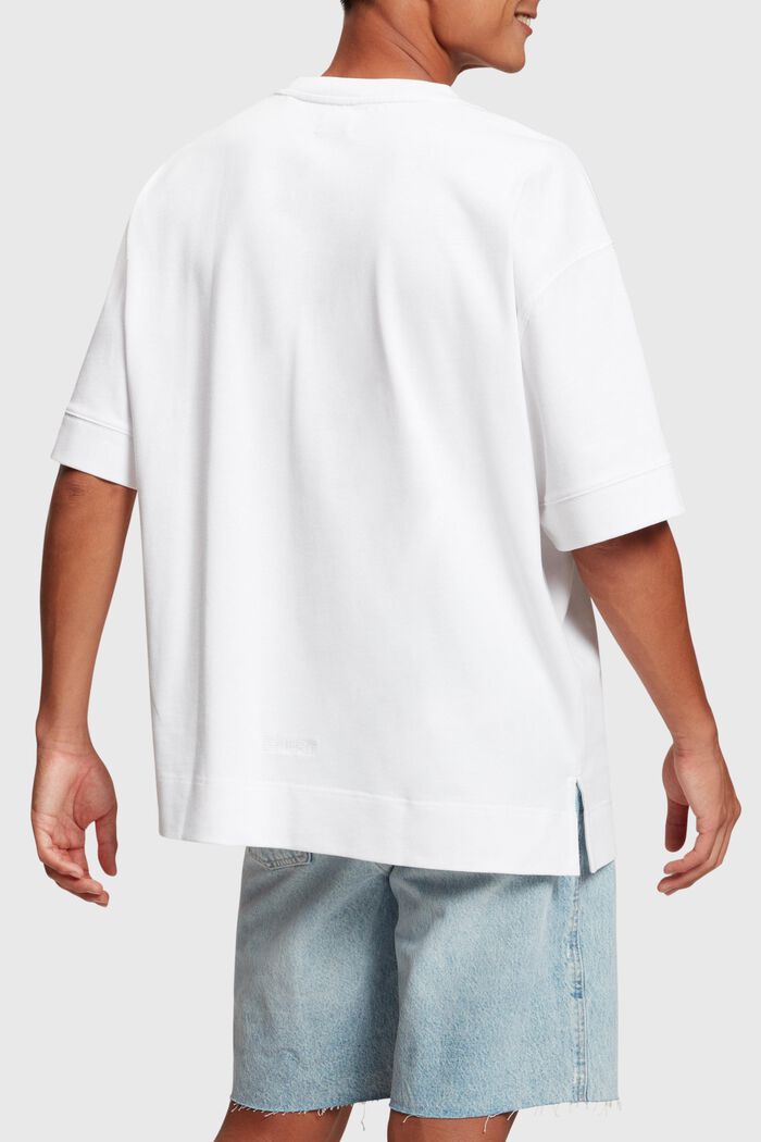 Denim Not Denim T-Shirt mit Indigo Print-Detail, WHITE, detail image number 2