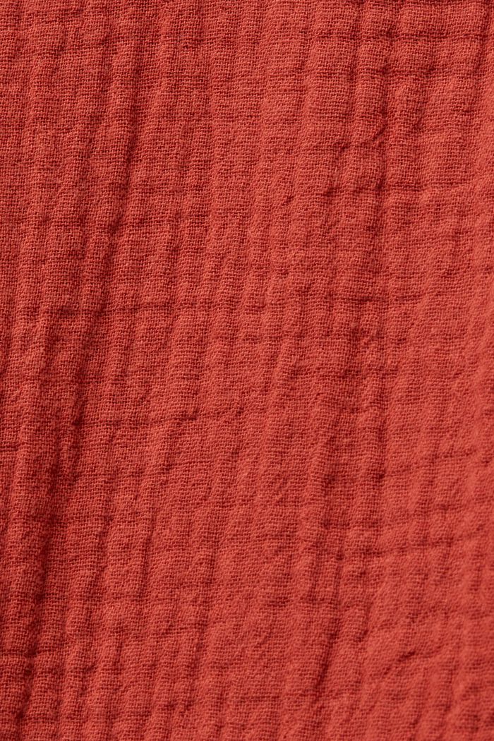 Hemdblusenkleid mit Bindegürtel, 100 % Baumwolle, TERRACOTTA, detail image number 5