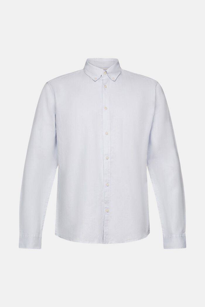 Button-Down-Hemd aus Baumwolle und Leinen, LIGHT BLUE, detail image number 5