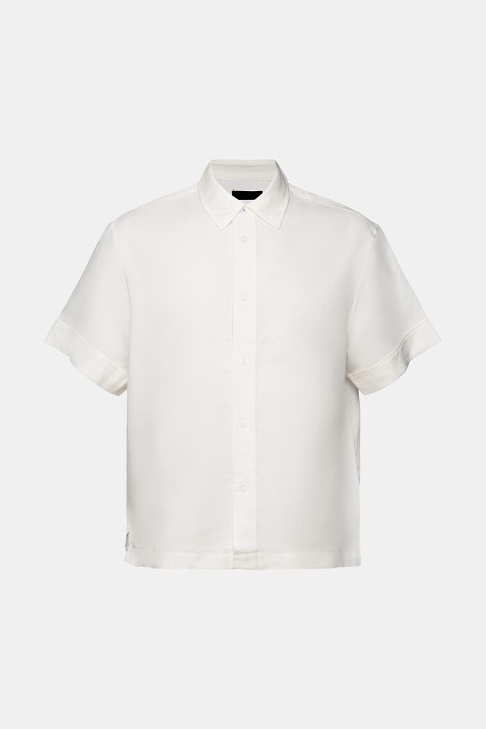 Chemise à manches courtes, lin mélangé, WHITE, detail image number 5